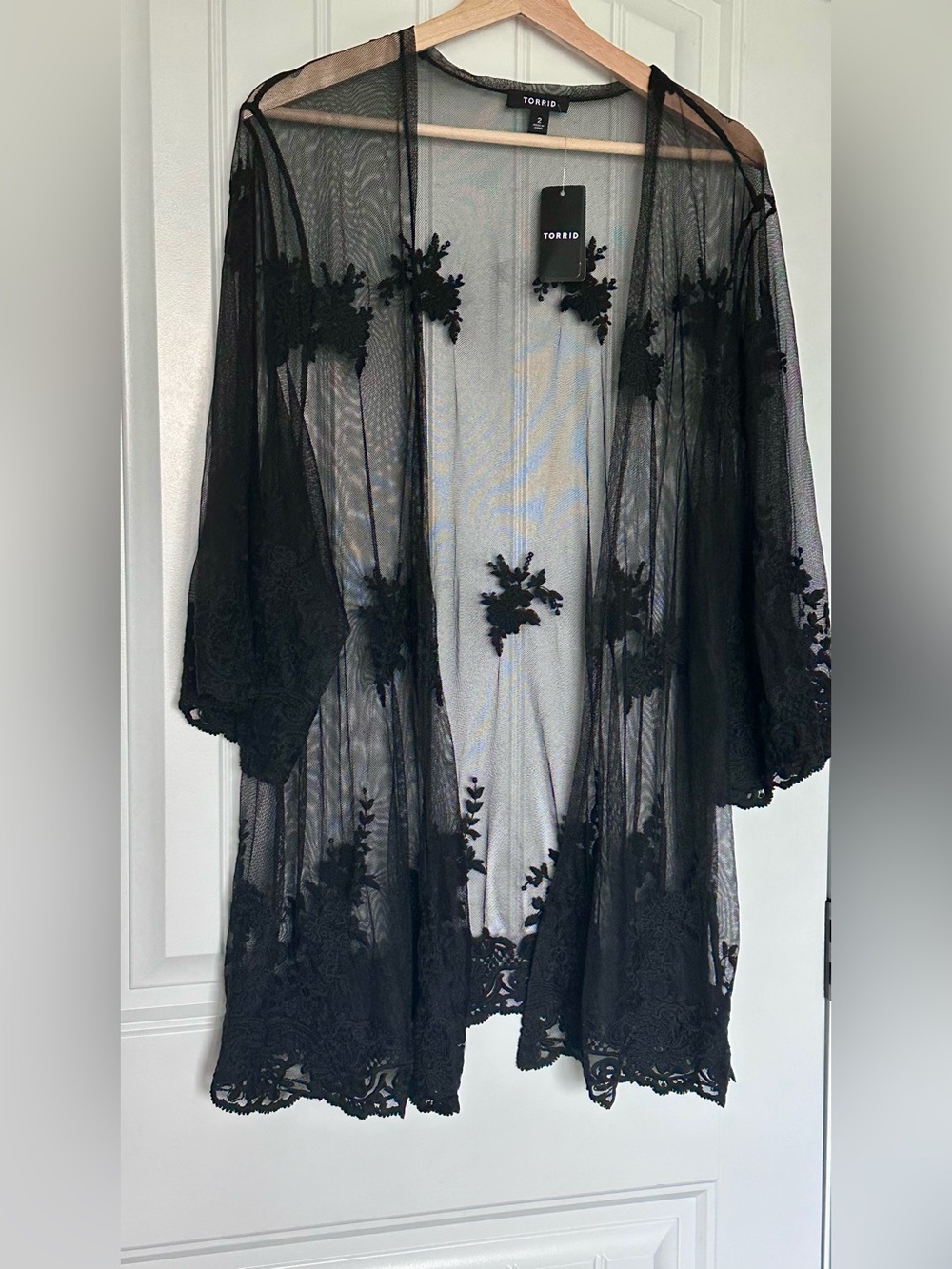 Torrid Embroidered Mesh Lace Duster NWT